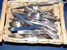 Miscellaneous silver plate cutlery including spoons, forks, knives etc.