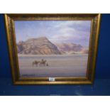 An Oil on canvas titled Sinai Desert, possibly Japanese inscription verso.