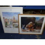 A framed John Francis Print titled 'Luncheon Still Life' along with a Quentin Print.