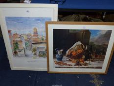 A framed John Francis Print titled 'Luncheon Still Life' along with a Quentin Print.