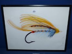 A print of a large fishing fly.