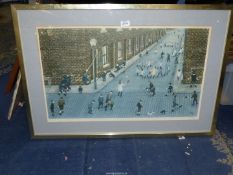 A large framed and mounted Print by Tom Dodson "Children's Games", 36 3/4" x 25 1/4".