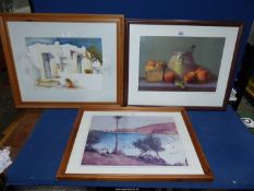 Three framed Prints to include; 'Sifnos Apollonia' by Heinz Hofu,