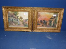 A pair of gilt framed Prints titled "When Morning Gilds The Sky",