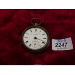 A silver cased pocket watch by J.G.