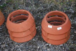 Two chimney pots 9" tall.