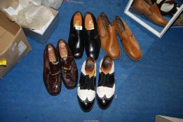 Three pairs of gents Shoes size 8 (two being brand-new) plus a pair of golfing shoes.