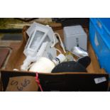 A box containing Desk lights and exterior outdoor lights.
