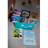 Box of books including Farm tractors and Search of South America, etc.