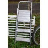 A three rung Aluminium step Ladder.