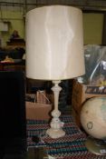A cream based table lamp and shade, a/f.