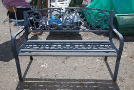 A metal framed bench 50½" x 33½" high.