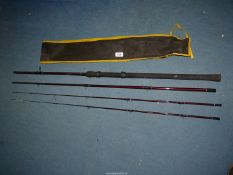A Redwolf Matchfeeder 10' fishing rod, four sectional, with sleeve.