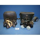 Two pairs of cased binoculars - Carl Zeiss Jena and Omiya, both 8 x 30.