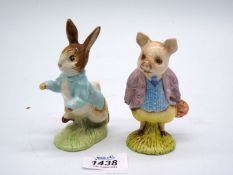 A Beswick Peter Rabbit and Royal Albert Pigling Bland figures.