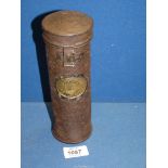 A Midland Railway detonator canister containing a printed description to the effect that the