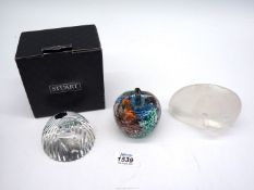 A Stuart 'salmon' paperweight with box,