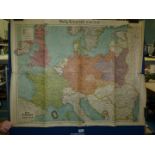 A WWII Map of Europe by the Daily Telegraph, unframed.