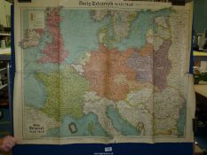 A WWII Map of Europe by the Daily Telegraph, unframed.