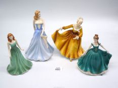 China figures to include Leonardo Collection, Lady in green dress,
