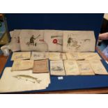 A quantity of old cigarette card albums by Wills and John Player including Railway Equipment,