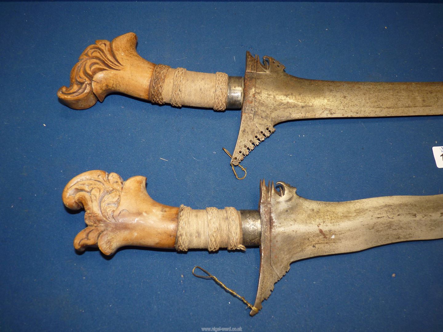 Two collectable 19th century Borneo Head-hunter's swords, - Image 2 of 2