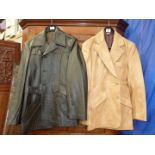 Two Gents Nappa leather jackets in black and tan, size 38 and 40.