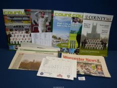 A small collection of ephemera of Worcester County Cricket Club including magazines,