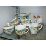 A Wedgwood Eden Home tea set to include teapot, seven cups and saucers, seven tea plates,