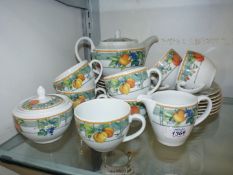 A Wedgwood Eden Home tea set to include teapot, seven cups and saucers, seven tea plates,