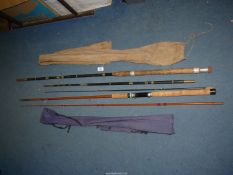 A two sectional Pel Tac fishing rod and a three sectional fishing rod a/f.