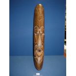 A large wooden 'Fish design' Mask from Santander, Spain, approx 40".