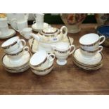 A Wedgwood 'Cornucopia' part Teaset, one cup and two saucers missing, chips two some of the saucers.