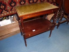 A good Mahogany two-tier Etagere/Side Table having a lower shelf with a drawer below,