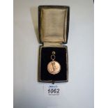 A 9ct gold Winners medal for The Pattison Trophy 1927, winner F.T. Sumner, cased, 6.51g.