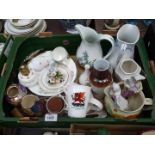 A quantity of china including Royal Doulton 'Juno' jug, Royal Worcester 'Herbs' jug,