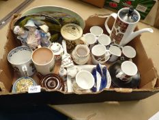A quantity of china including Meakins coffee service, South African pottery preserve pot and stand,