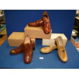 Three pairs of Gents slip on shoes, all leather, size 8 including David Scott, J.C.