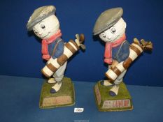 A pair of novelty "Dunlop" Golf figures, 15 1/2" tall.