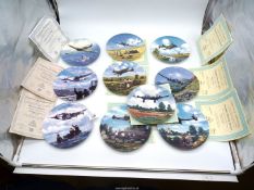 Ten display plates by Royal Doulton for Bradex including Heroes of the Sky series,