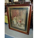 A large 19th century Woolwork Tapestry of Charles I having gilt mirrored frame, circa 1860,