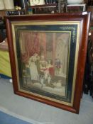 A large 19th century Woolwork Tapestry of Charles I having gilt mirrored frame, circa 1860,