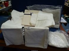 A quantity of table linen, damask and embroidered, etc.
