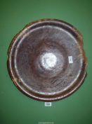 A Jarrah burr-wood Charger worked by Paul Castle in 1992, 17 1/2" diameter.