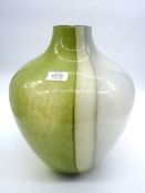A very heavy large double layered vintage tapered glass vase with concave base,
