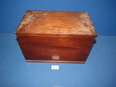 A Mahogany jewellery box, 13" x 7 1/2" x 8".