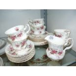 A Royal Albert, Lavender Rose twenty-one piece tea set, brand new, never been used.