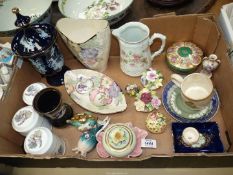 A quantity of china including Maling oval dish and vase with floral design, posies, Royal Doulton,
