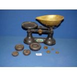 A set of metal Weighing scales by F.J. Thornton & Co. Ltd.