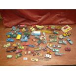 A quantity of play-worn Dinky and Corgi cars, lorries etc.